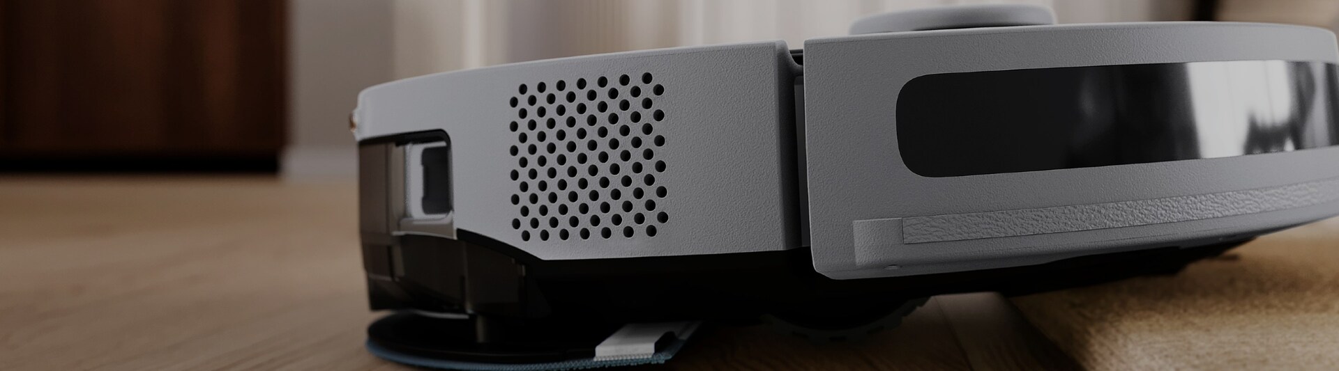 Nærbillede af en robotstøvsuger.